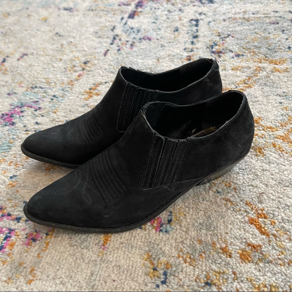 Neil Stephen Black Leather Angle Boots size 6.5